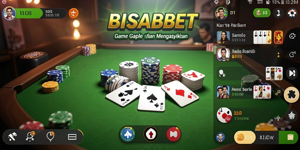 Tampilan menarik dari gameplay Gaple di BISABET.