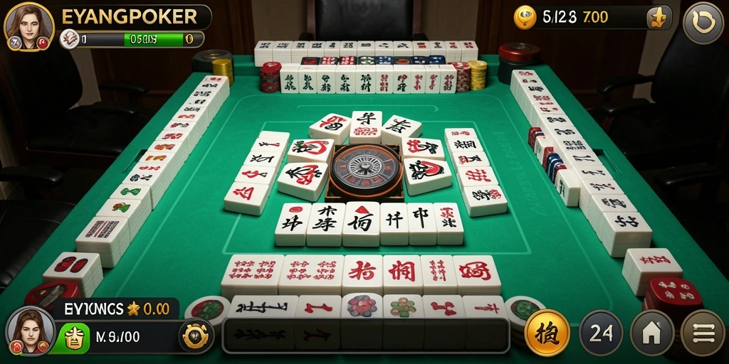 Tampilan menarik gameplay Mahjong EYANGPOKER yang seru.