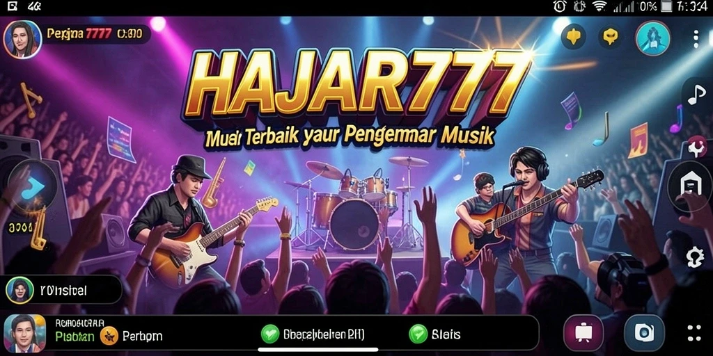 Tangkapan layar gameplay <strong>HAJAR777</strong> menampilkan pengalaman interaktif bermain musik.