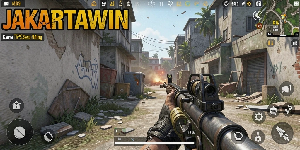 Screenshot gameplay seru JAKARTAWIN saat pertempuran berlangsung.
