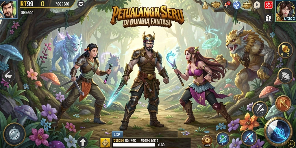 Screenshot menampilkan aksi seru dari gameplay Adventure di RT99.