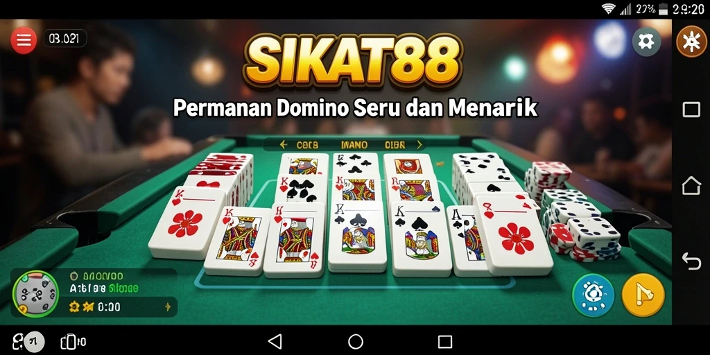 Gameplay domino seru di SIKAT88 dengan teman-teman.
